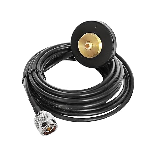 NMO Mount Magnetic Antenna Base with N-J Plug Cable Connector 5M 17ft RG-58 Coaxial Cable for Car Bus Taxi Mobile Radio Antenna
