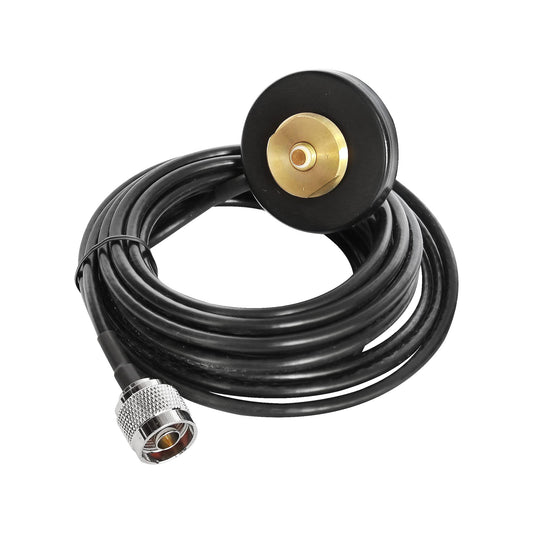 NMO Mount Magnetic Antenna Base with N-J Plug Cable Connector 5M 17ft RG-58 Coaxial Cable for Car Bus Taxi Mobile Radio Antenna