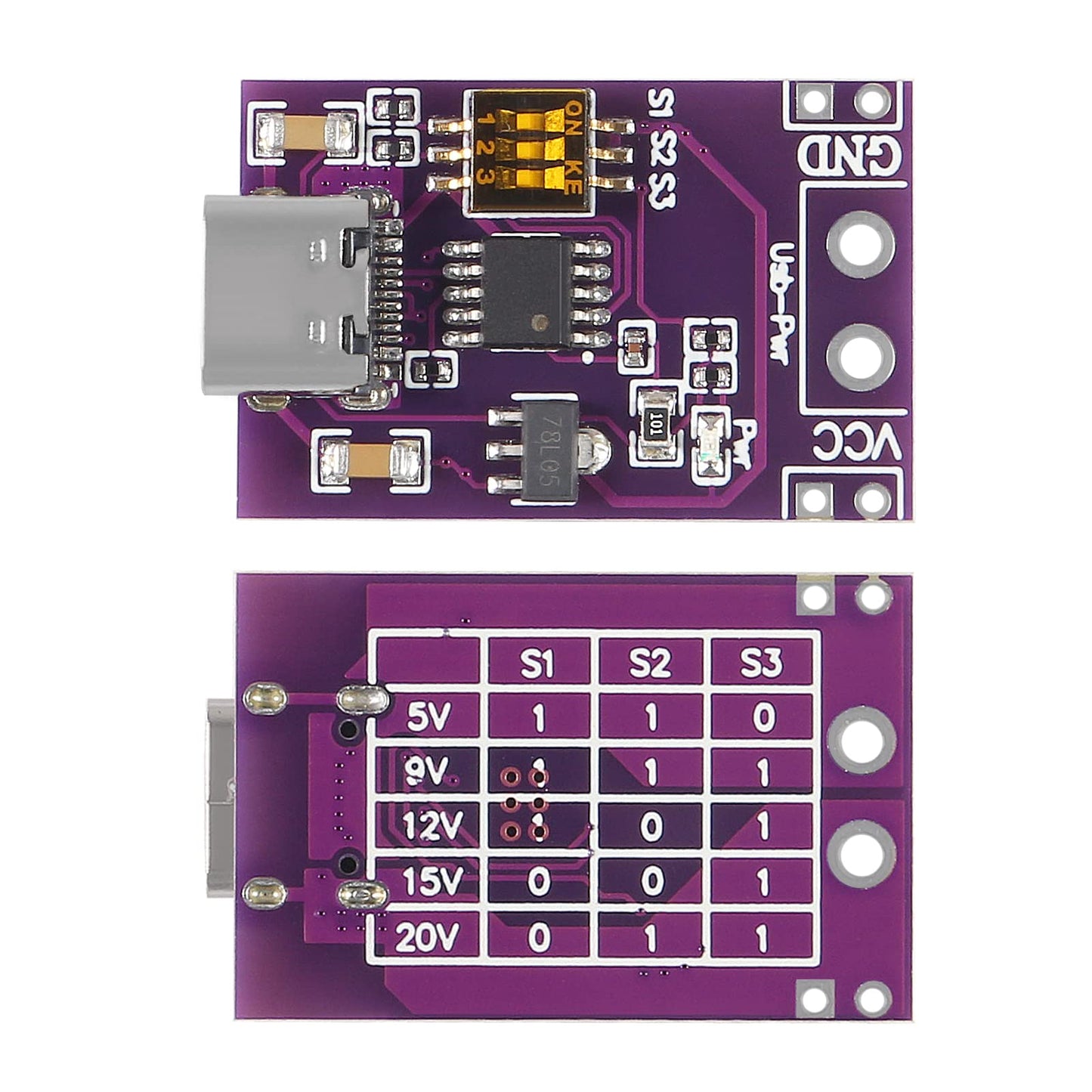 DWEII 10-Pack Type-C QC AFC PD2.0 PD3.0 to DC Spoof Scam Fast Charge Trigger Polling Detector USB-PD Notebook Power Supply Change Board Module