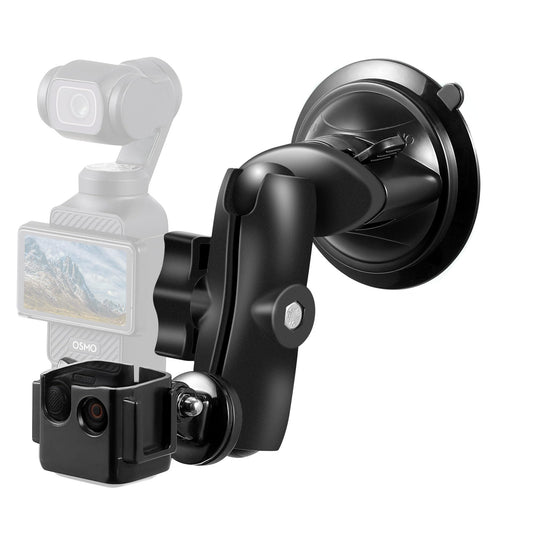 Upgraded Pocket 3 Suction Cup Mount, Car Windshield Window Dash Holder Kit with Expansion Adapter for DJI Osmo Pocket 3, Insta360 X5 X4 X3, DJI Osmo