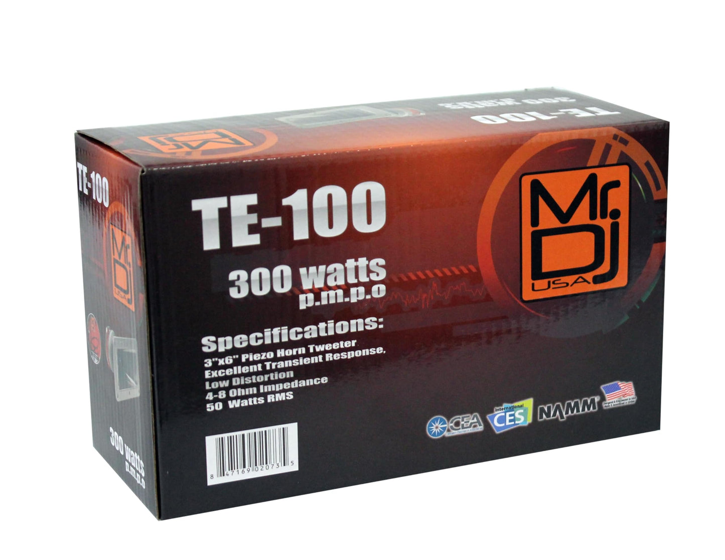 2 Mr. Dj TE-100 3"x6" 300 Watts P.M.P.O Piezo Horn Tweeter
