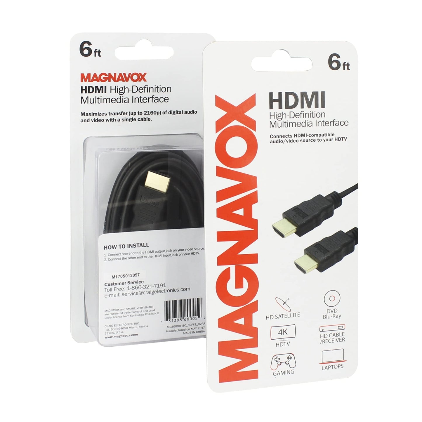 Magnavox MC3000B HDMI 6FT HIGH Speed Cable with ETHERNET