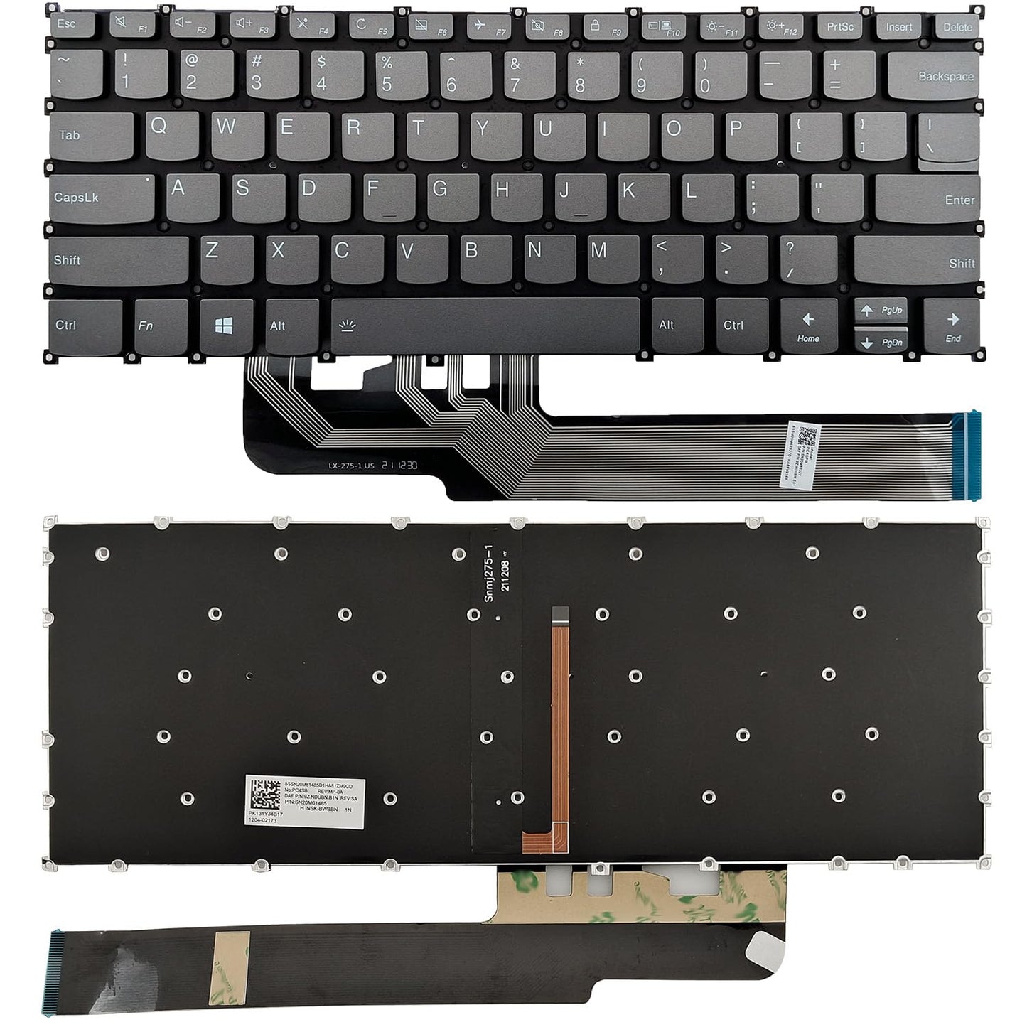 PAEBAI+ Replaccment Laptop Keyboard Backlit for Lenovo IdeaPad S540-14, YOGA 340-13, AIR 14 2019 US Layout Grey