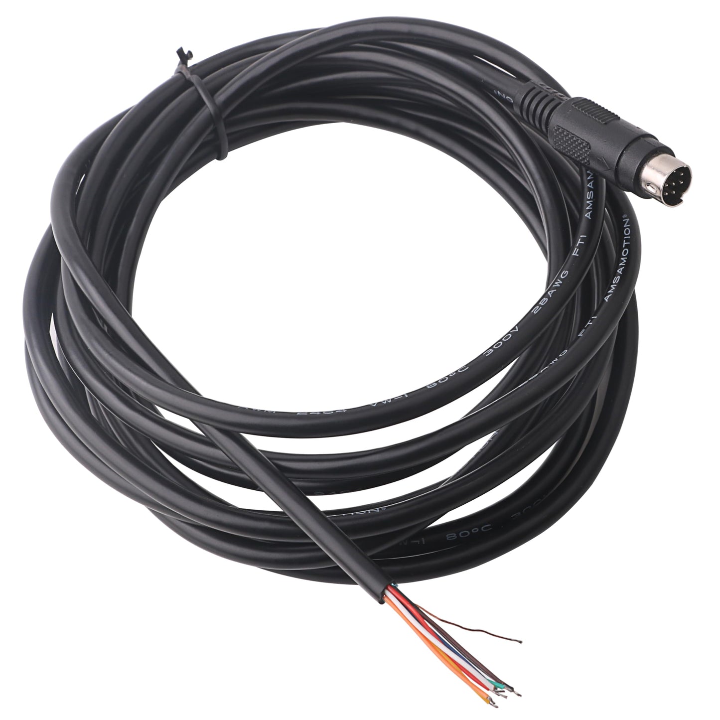 Mendouconert Mini DIN 8 Pin Male to Bare Wire End Adapter Cable, MD8 Connector Pigtail for DIY and Repair (5mtr)