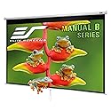 Elite Screens Manual B, 100-INCH 16:10, Manual Pull Down Projector Screen 4K / 8K Ultra HDR 3D Ready Auto-Lock Mechanism, 2-YEAR WARRANTY, M100X