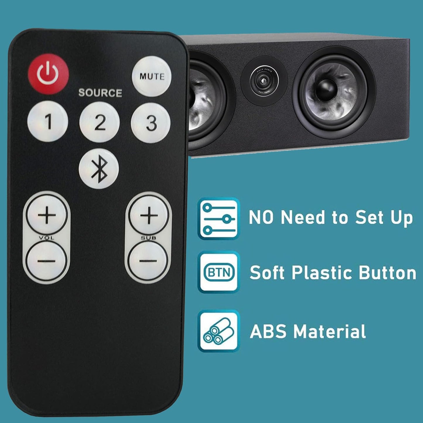 Replacement Remote Control Compatible for Polk Audio SurroundBar 5000 3000 6500BT 6500 6000 2000 4000 9000 SB5000IHT Instant Home Theater System