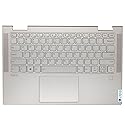 Replacement Upper Case Palmrest Backlit Keyboard Assembly for Lenovo Yoga C740-14IML C740-14 Laptop Touchpad Top Cover 5CB0U43990 Mica