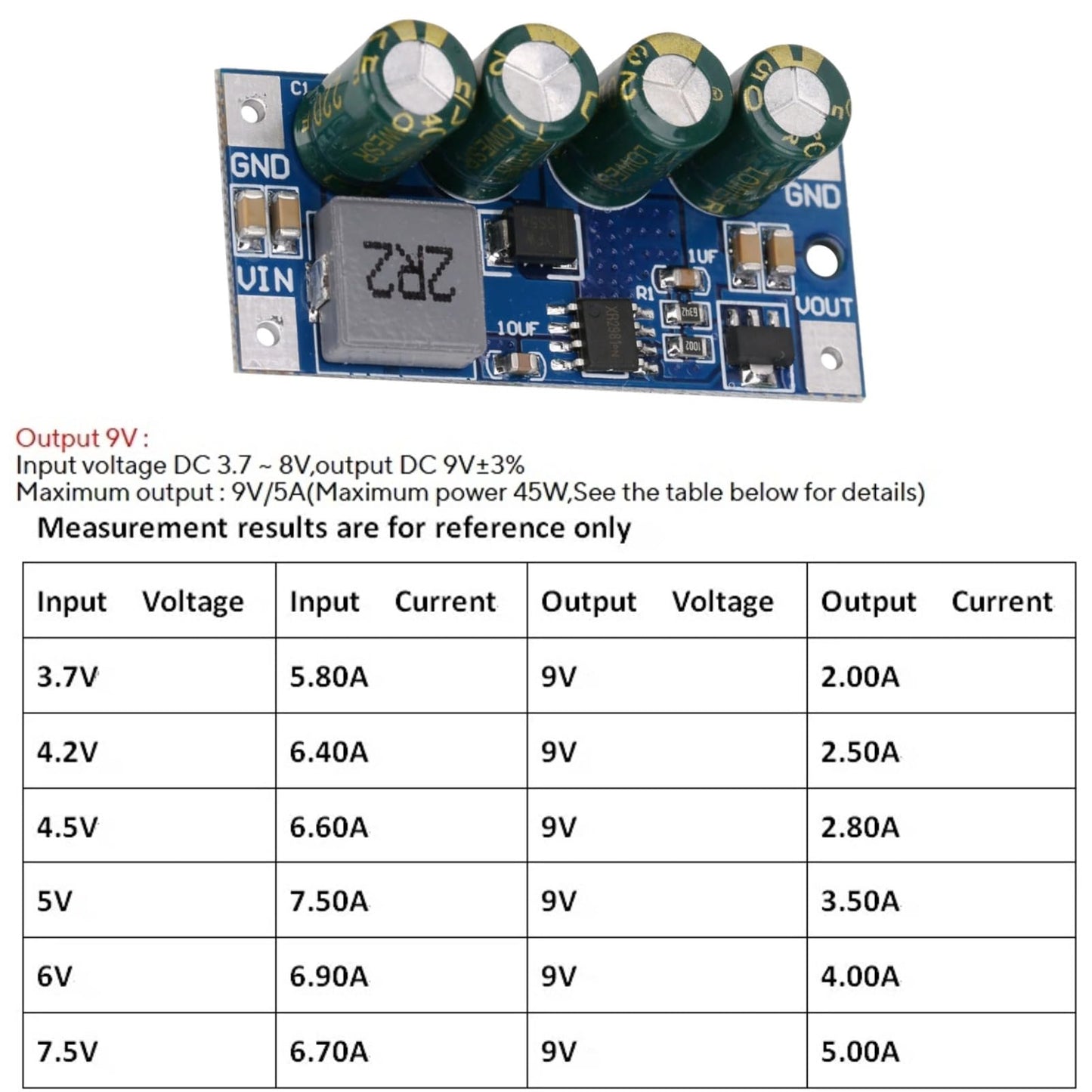 60W Boost Converter, DC-DC Voltage Power Converter Module 3.7V-18V to 5V 6V 9V 12V 15V 19.5V Voltage Power Converter Circuit Board Module, Power Step…