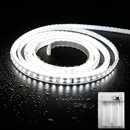 XINGZHI Waterproof Battery Powered LED Strip Lights for Home Kitchen Bedroom TV Backlighting Waterproof, Powered by 3 AA Batteries, Soft and Flexible