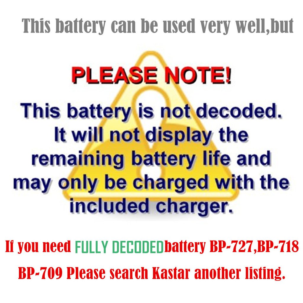 Kastar Ultra Fast Charger(3X faster) Kit and Battery (1-Pack) for Canon BP-727, BP-718, BP-709, CG-700 and Canon VIXIA HF M50, HF M52, HF M500, HF