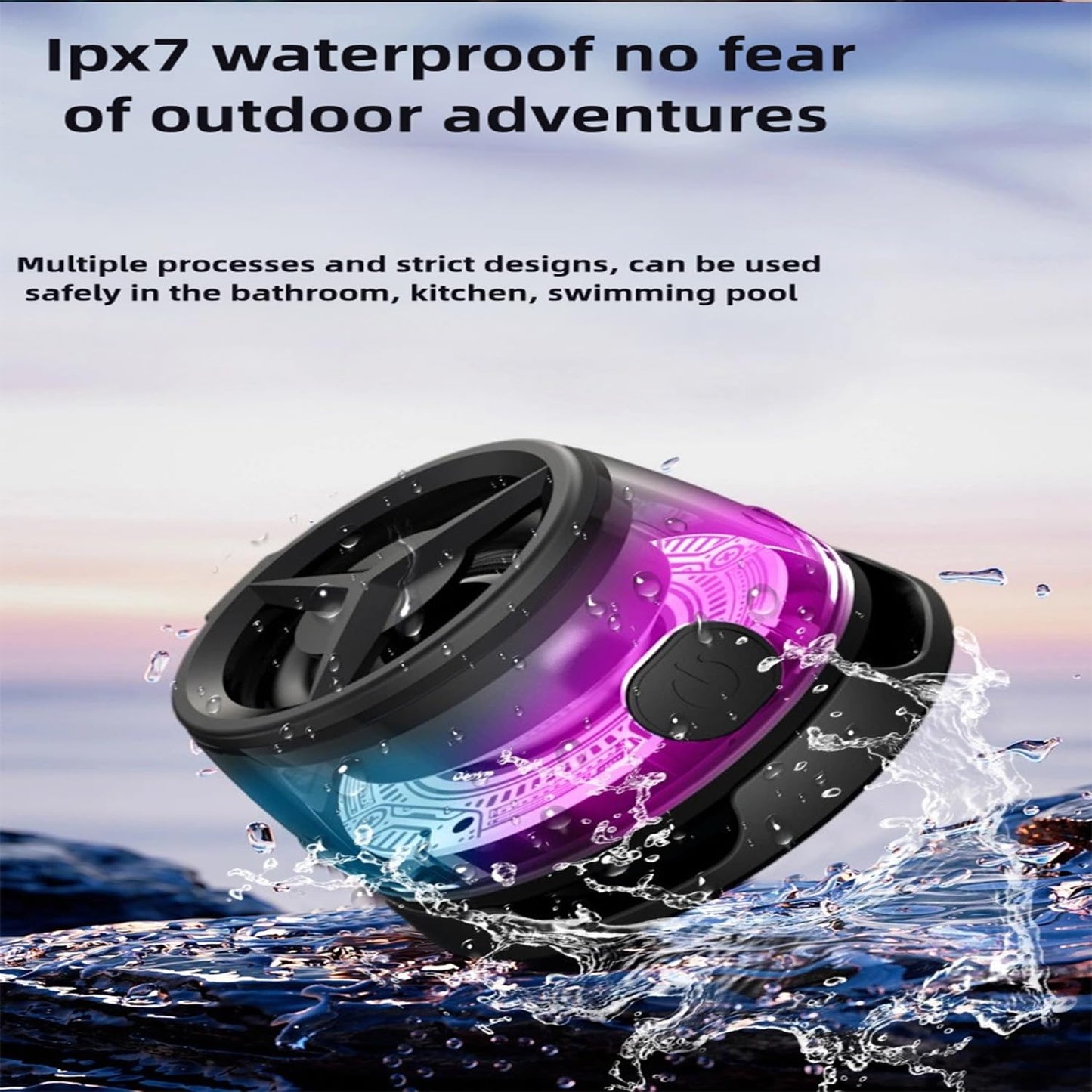 JinXiHua Magnetic Bluetooth Speaker, Cell Phone Holder Wireless Bluetooth, Small Speakers with Big Volume, IPX7 Waterproof Mini Speaker, Compact