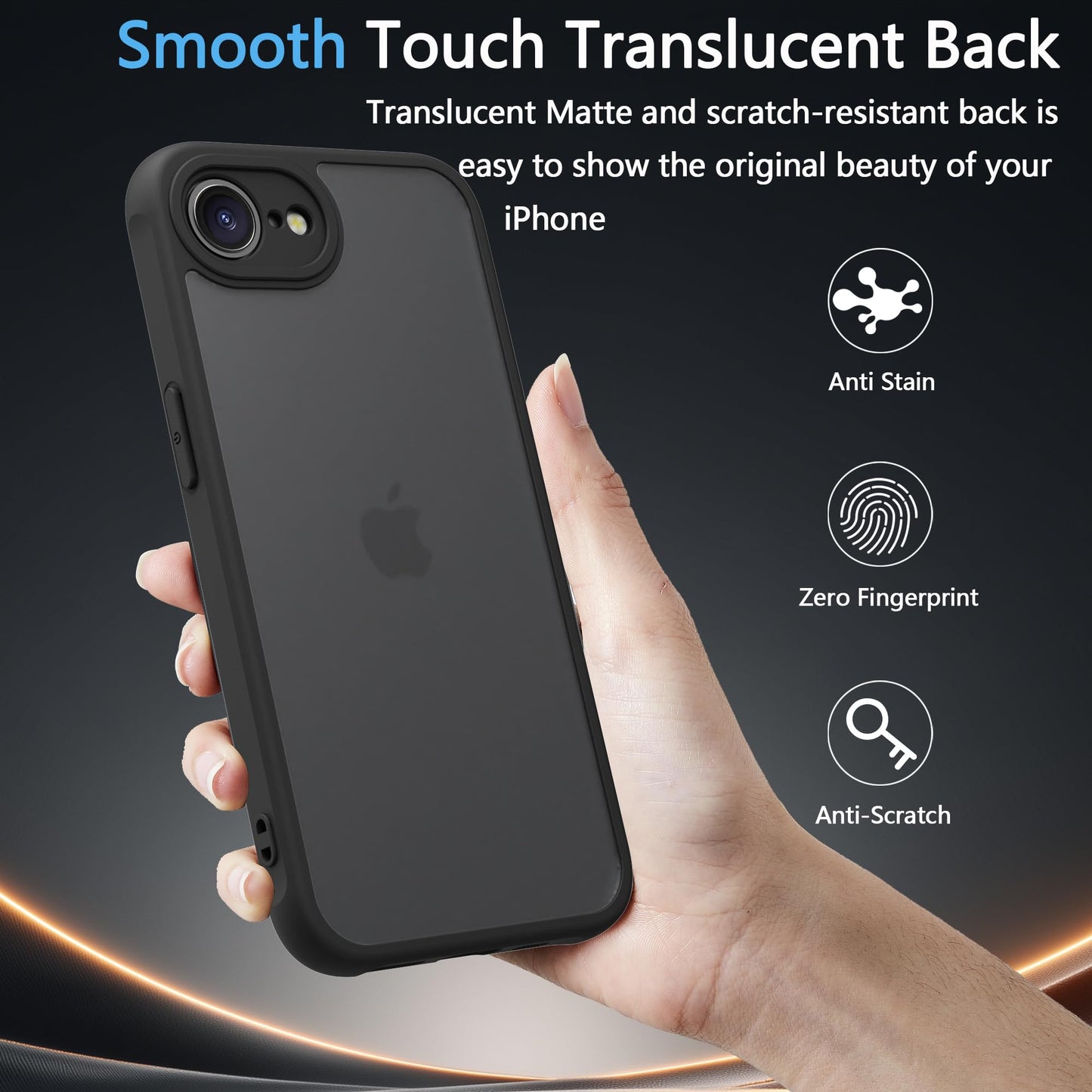 EUMADOVE for iPhone 16E 2025/SE4 Case Translucent Matte Phone Cover, [10 FT Military Grade Drop Protection] Slim Durable Shockproof Protective Bumper