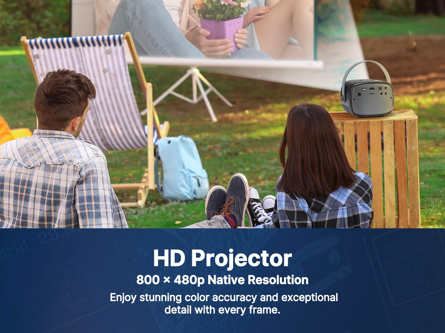 Emerson EVP-1001 Mini Portable LCD Projector with Built-in Speaker, HDMI, USB, Micro SD Card Input, and Remote Control - Ideal for Movie Nights