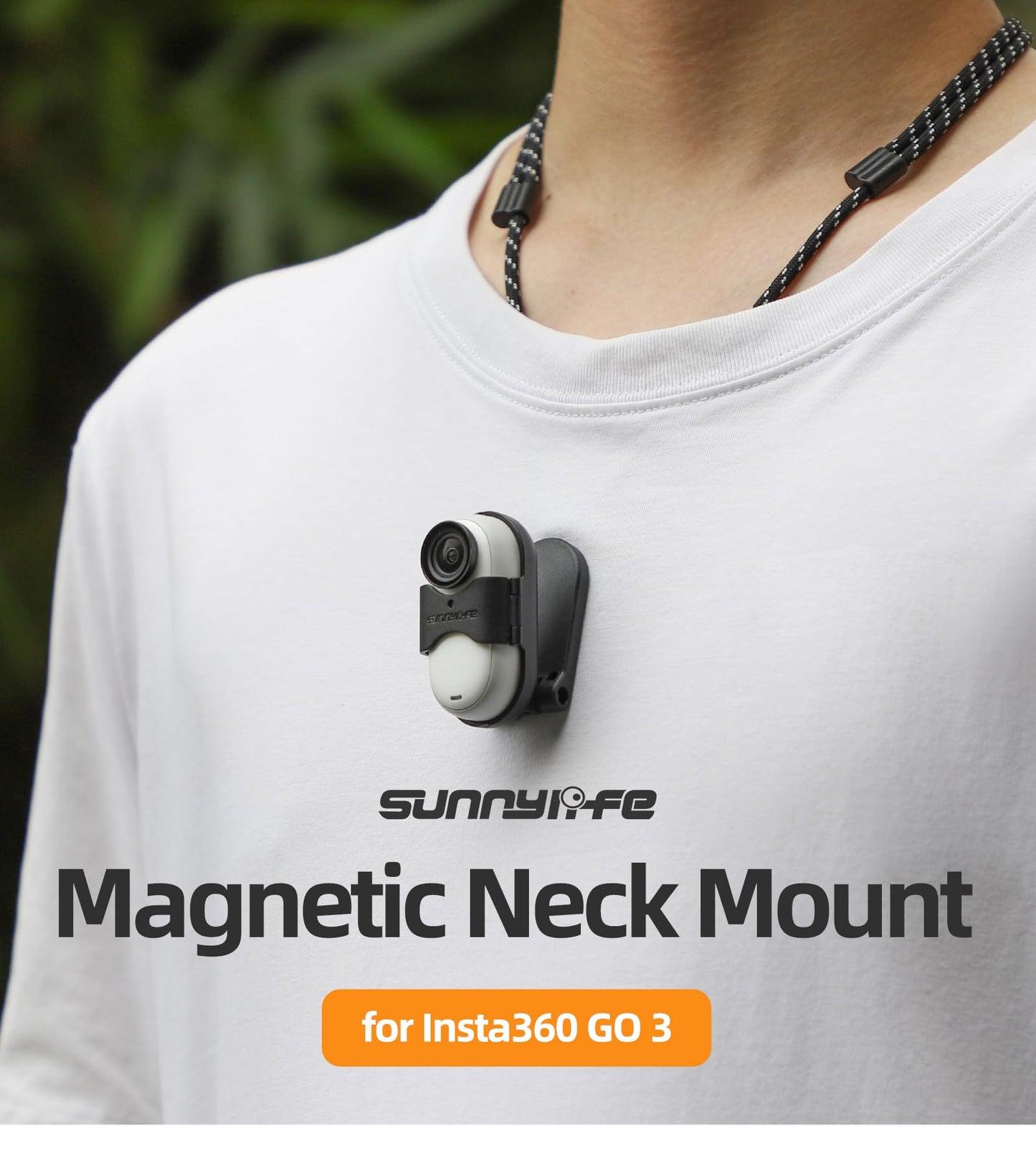 LIBOQIAO Magnetic Neck Mount Holder with Lanyard Strap Accessory for Insta360 Go 3 (Does not fit The go3s)