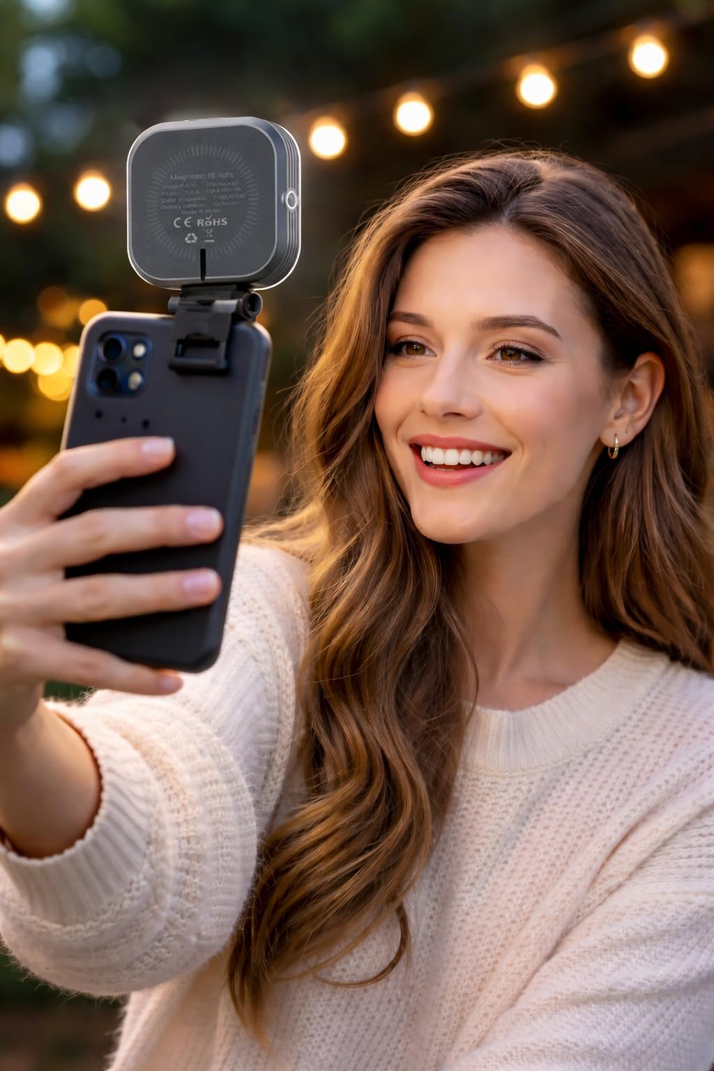 Magnetic LED Selfie Light, Phone Light Compatible with Phones, Tablets, Laptops, Tripods, iPhone Magsafe, 360° Magnetic LED Fill Light