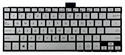 New Laptop Keyboard (Without Frame) Replacement for ASUS Q302 Q302L Q302LA Q302LA-BBI5T16 13.3" PK1316W110S 0KNB0-362DUS00 NSK-UQC01, US Layout Silver