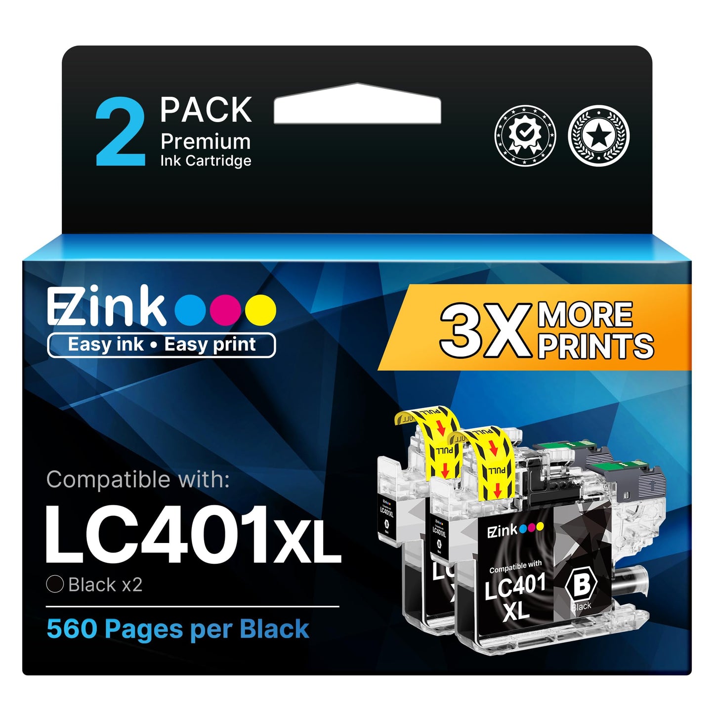 E-Z Ink LC401XL Black LC401XL Ink Cartridges for Brother Printer LC401