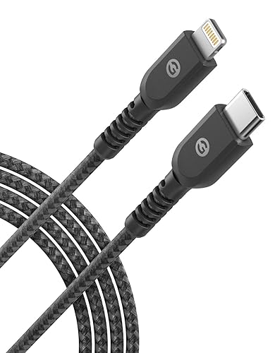 GALVANOX Short Lightning Charging Cable (3 Pack) Apple MFi Certified USB C to Lightning 1ft Braided Charger Cords Compatible with iPhone…