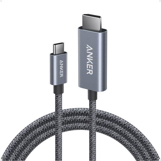 Anker HDMI Cable, 4K@60Hz Ultra-Fast Nylon-Braided USB C to HDMI Cord with Advanced Shielding, Thunderbolt 5/4/3, for MacBook, iPad, iPhone, HD TV