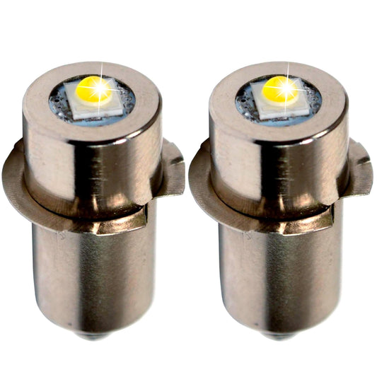 HQRP 2-Pack High Brightness Upgrade LED Light Bulb Compatible with Makita BML185 BML185W ML140 ML141 ML142 ML143 ML183 ML184 Flashlight, 250LM 6-24V