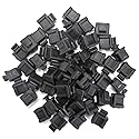 QSFPTEK 50pcs RJ45 Anti-Dust Cover Cap, RJ45 Network Switch Ethernet Port Silicone Plug Cover, Black RJ45 Protector Stopper Cap for Copper RJ45