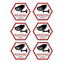 Mandala Crafts Front Adhesive Security Camera Stickers Signs Video Surveillance CCTV Stickers - 6 Indoor Outdoor on Camera Decals for Windows, Doors