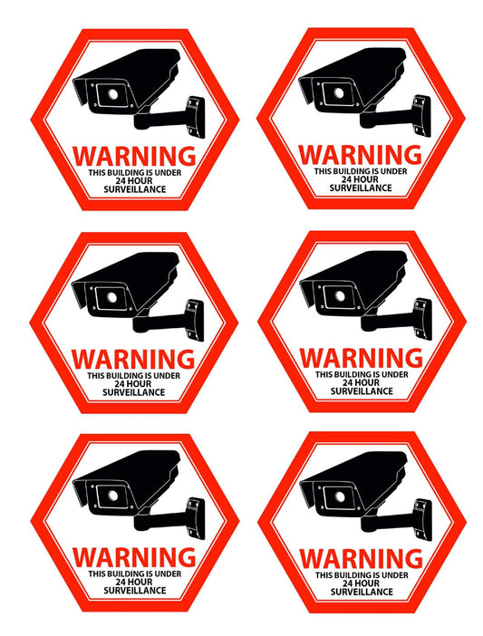 Mandala Crafts Front Adhesive Security Camera Stickers Signs Video Surveillance CCTV Stickers - 6 Indoor Outdoor on Camera Decals for Windows, Doors