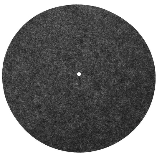 Turntable Platter Mat, Wool Anti-Vibration Turntable Cushion Pad for Record Players Pad Accessory(Black)