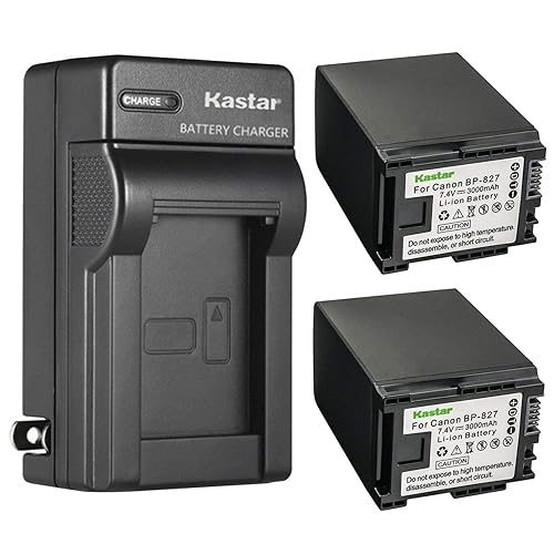 Kastar 2-Pack Battery and AC Wall Charger Replacement for Canon VIXIA HF100, VIXIA HF200, VIXIA HG30, VIXIA XA10 XA10 HD, FS10 Flash Memory Camcorder