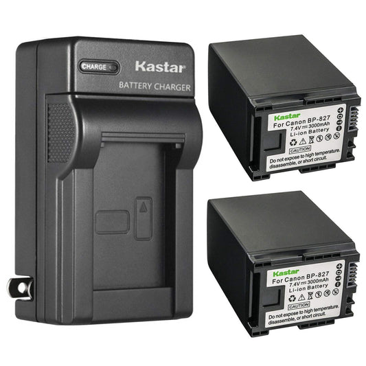 Kastar 2-Pack Battery and AC Wall Charger Replacement for Canon VIXIA HF100, VIXIA HF200, VIXIA HG30, VIXIA XA10 XA10 HD, FS10 Flash Memory Camcorder