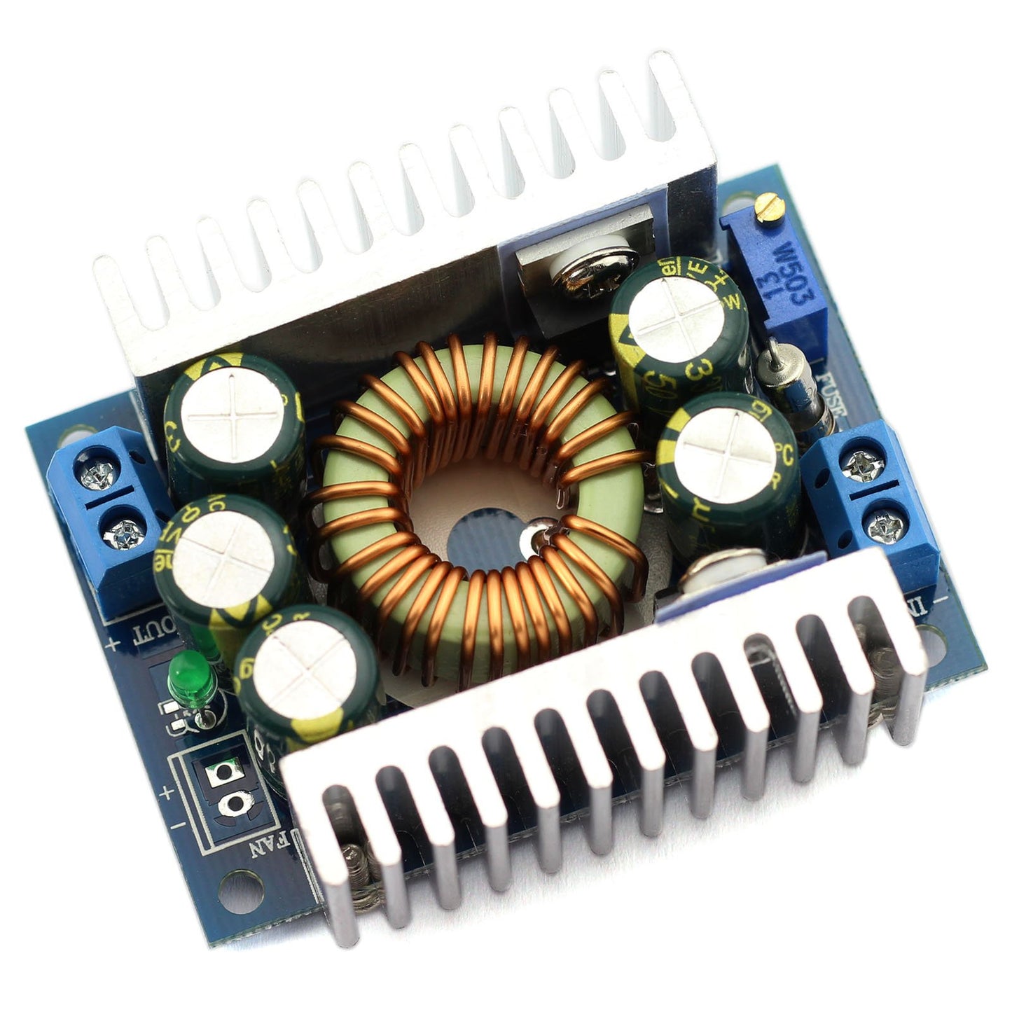 DZS Elec 12A DC-DC Step Down Buck Converter Low Ripple with Heat Sink 4.5V-30V to 0.8V-30V Vehicular Voltage Regulator