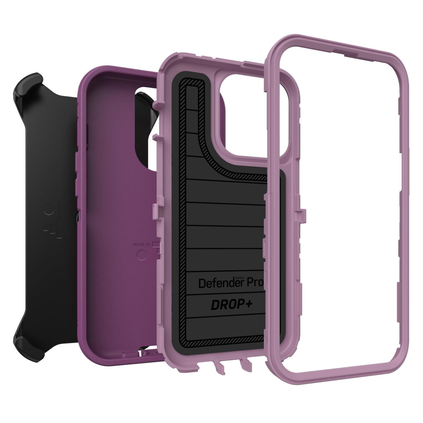 OtterBox iPhone 13 Pro (ONLY) Defender Series Pro Case - Happy Purple, screenless, Rugged & Durable, with Port Protection, Includes Holster Clip