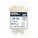 ZipTie.com 8-inch Natural Double Loop Cable Tie, 50-lb Tensile Strength, 100-Pack