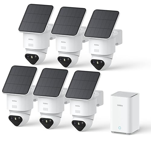aosu T2 Ultra 4K Security Cameras Wireless Outdoor, 6 Cam Kit, Smart Home Security System with TrueColor Night Vision, AI Recognition & 360° Motion