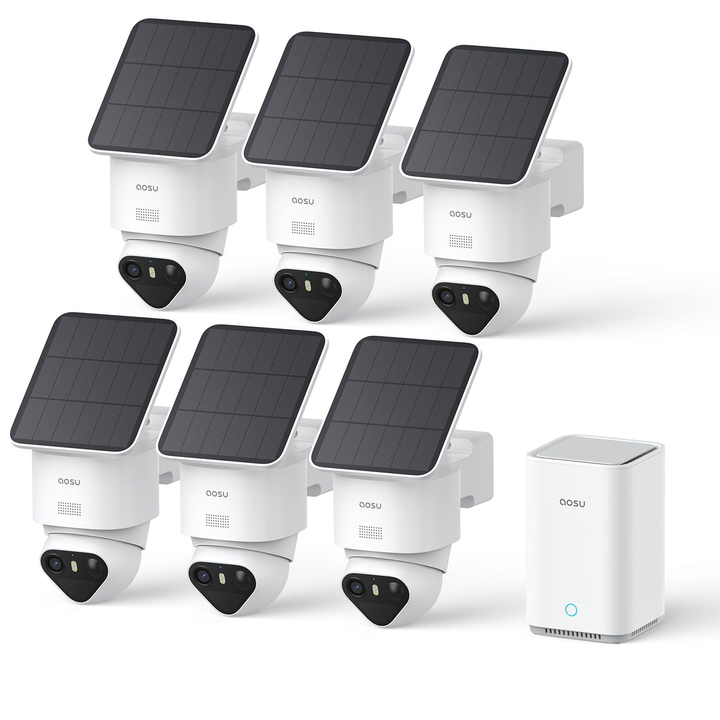 aosu T2 Ultra 4K Security Cameras Wireless Outdoor, 6 Cam Kit, Smart Home Security System with TrueColor Night Vision, AI Recognition & 360° Motion