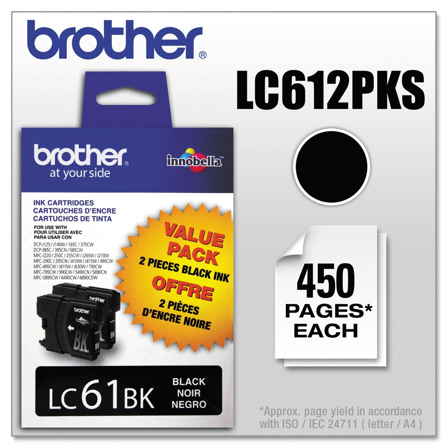 Brother Original Ink Cartridge - Inkjet - 450 Pages - Black - 2 / Pack