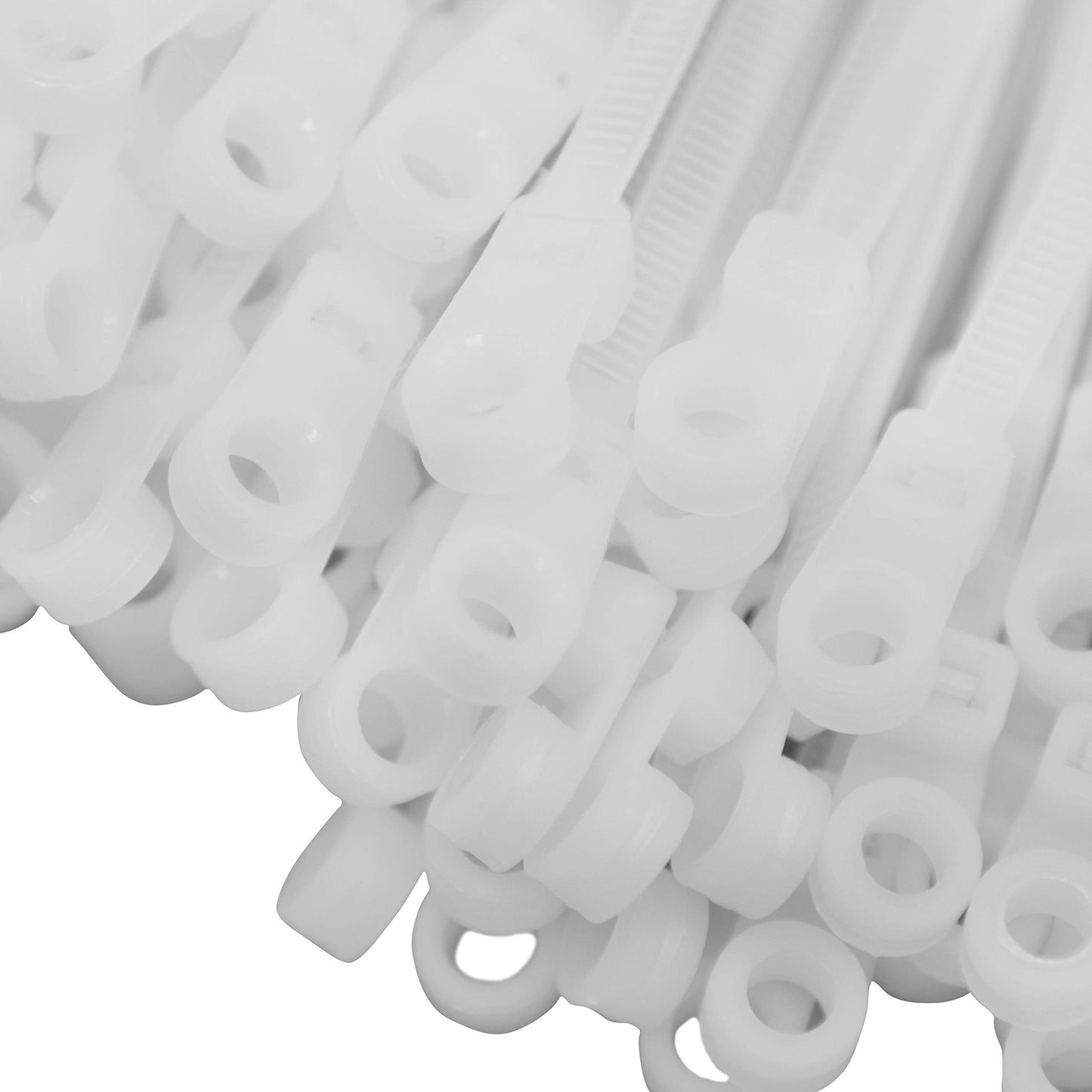 1000 Ea 8 Inches Mount Head Screw Nail Hole Cable Zip Wire Tie 50 Lbs Natural Nylon