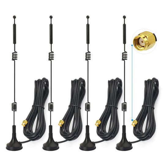 Bingfu Dual Band WiFi 2.4GHz 5GHz 5.8GHz 9dBi Magnetic Base MIMO RP-SMA Male Antenna 4-Pack for WiFi Router Wireless Network Card USB Adapter Security