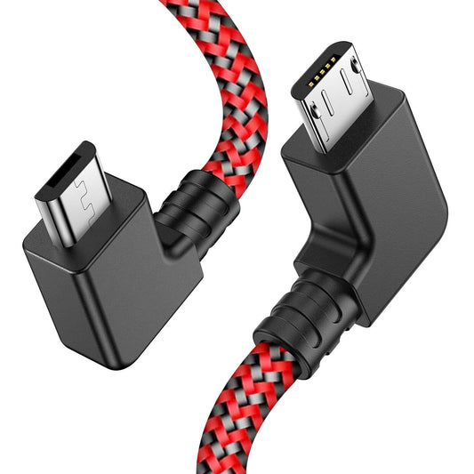 1FT 90 Degree Micro USB to Micro USB Android Phone Tablet OTG Data Cable Right Angle Connector Wire Cord for DJI Spark, Mavic Pro, Platinum, Air, 2