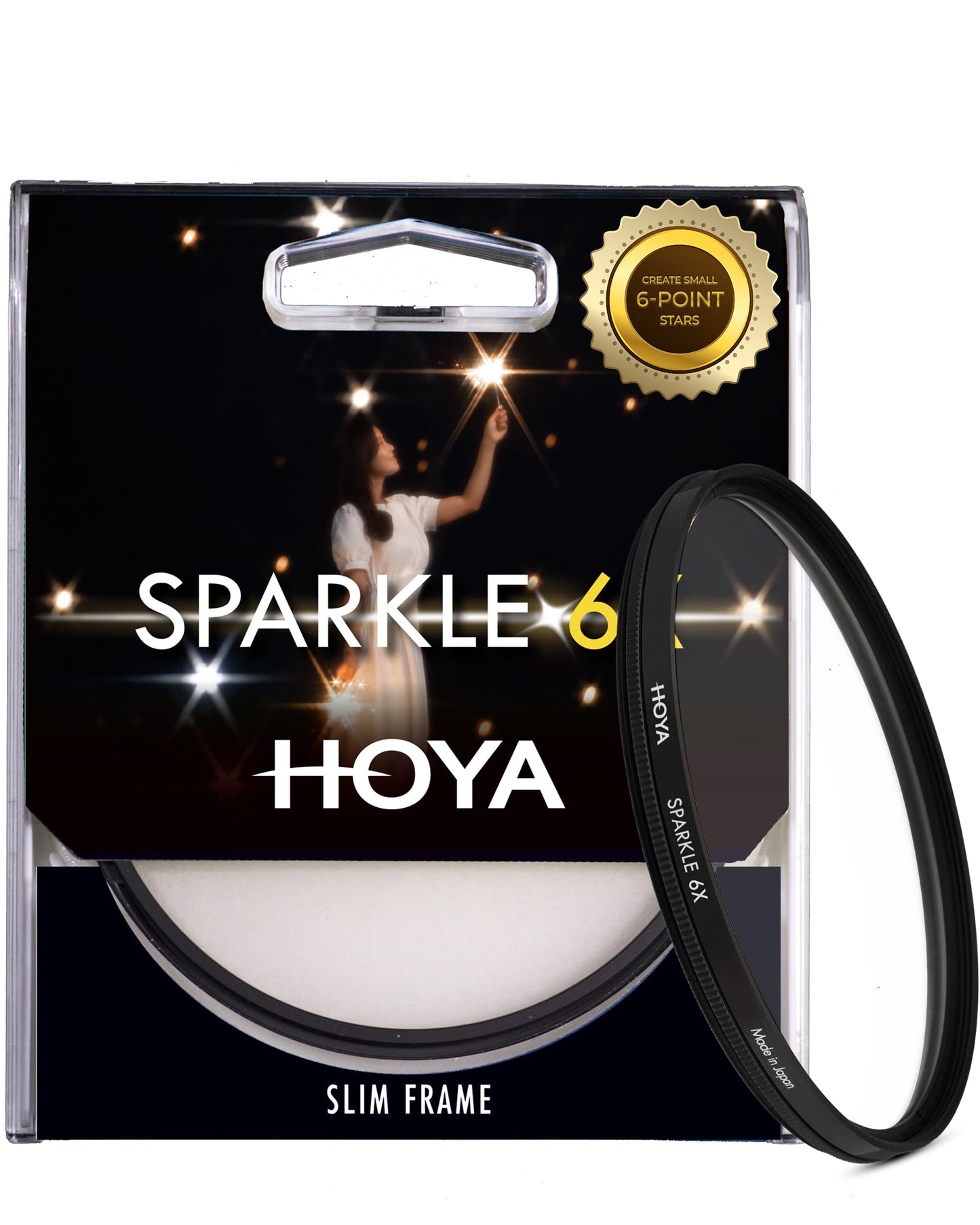 Hoya Sparkle 6X 49mm Filter - Creates Fairytale 6-Point Star Effect, Glow & Twinkle for Night Photography - Rotatable Frame Dazzling Camera Lens