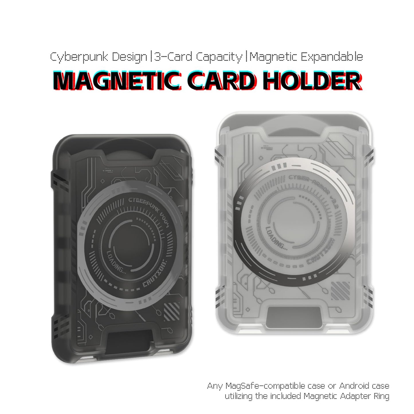 Maiddos Magnetic Phone 3-Card Holder?Lightweight Magnetic Wallet for iPhone, Compatible with Magsafe Wallet Black