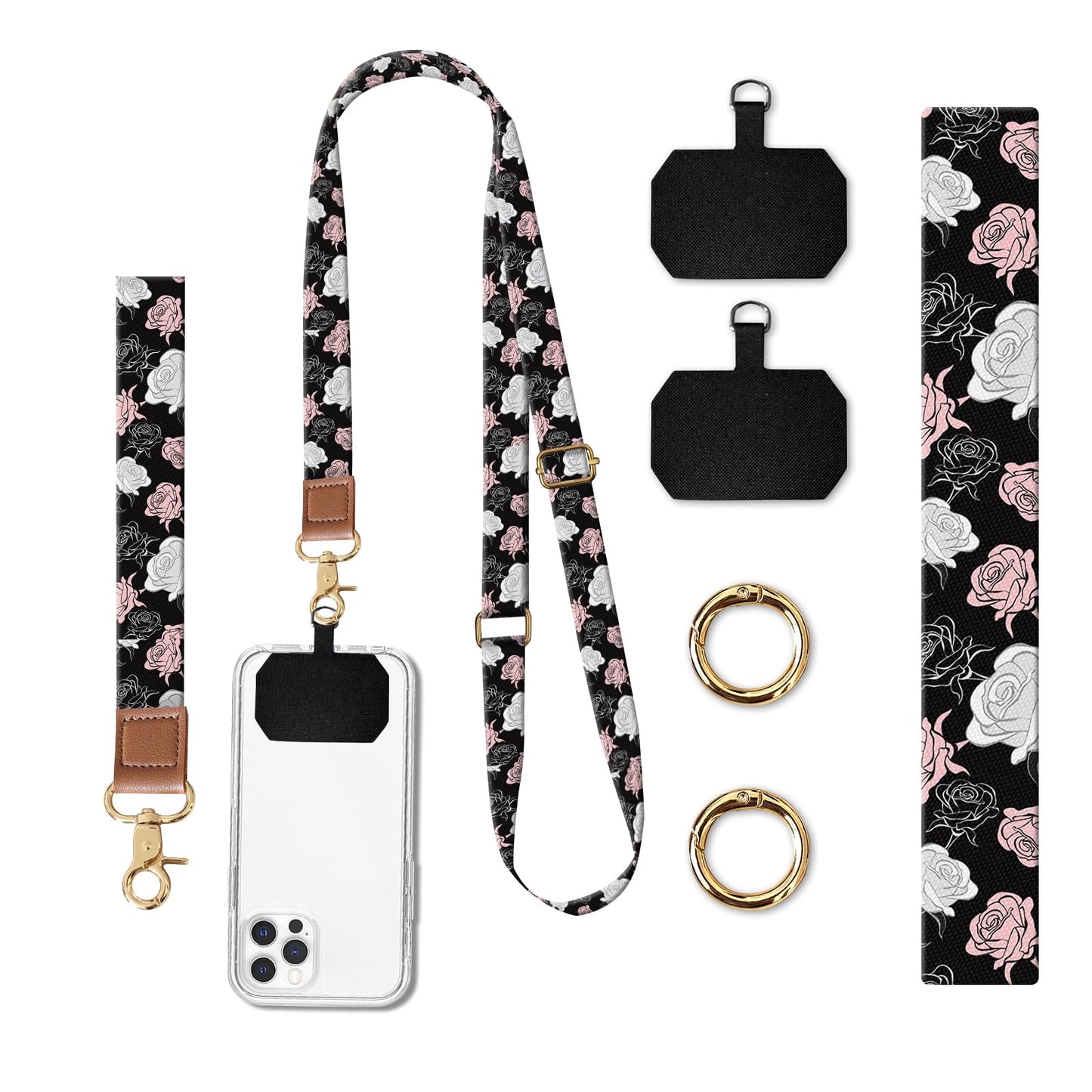 DARUIXZ Phone Lanyard Crossbody Wrist Strap, Universal Adjustable Neck Strap for Phone Case Keys ID Badges, Phone Accessories Travel Essential
