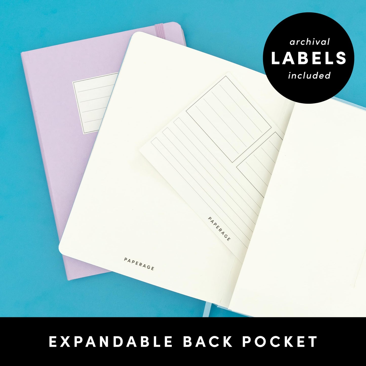PAPERAGE Blank Journal Notebook, (Metallic Graphite), 160 Pages, Medium 5.6 in x 8 in - 100 GSM Thick Paper - Hardcover Journaling Notebook for Work