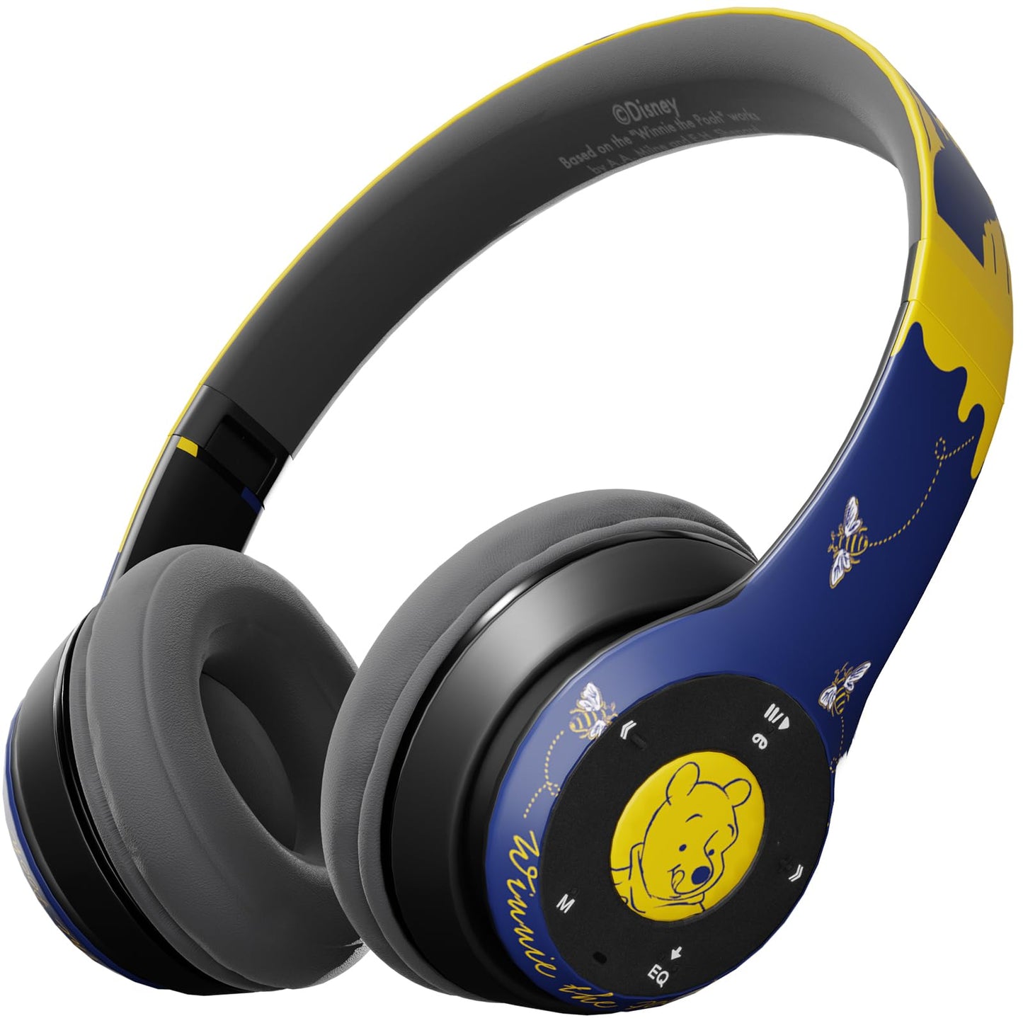 Disney Winnie The Pooh Bluetooth Headphones Over The Ear | Bluetooth Wireless Headset W/Built in Mic and Up to 15 Hrs Playtime- Winnie The Pooh Gifts