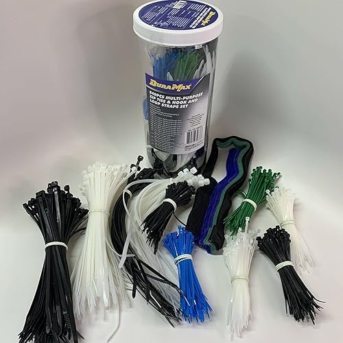 Duramax Multi-Purpose Zip Ties & Hook and Loop Straps Set, 840 Pieces