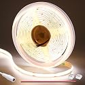 GOMING DC 12V COB LED Strip Light Natural White 4000K 16.4ft(5M) 1560LEDs CRI 93+ Uniform Glow Flexible IP20 Not Waterproof LED Tape Lights for DIY