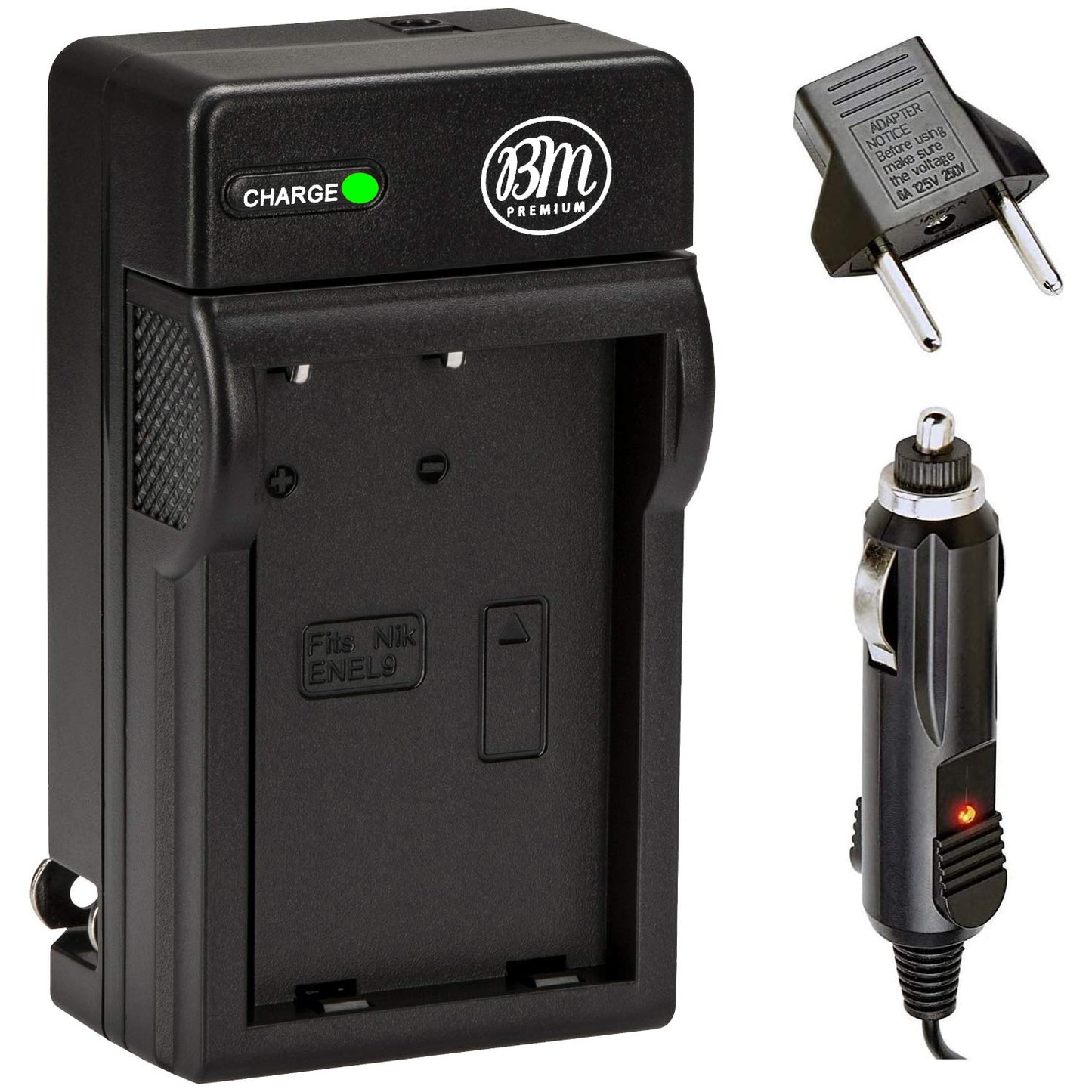 BM Premium EN-EL9, EN-EL9A Battery Charger for Nikon D5000, D3000, D60, D40x & D40 Digital SLR Camera - MH-23 Replacement