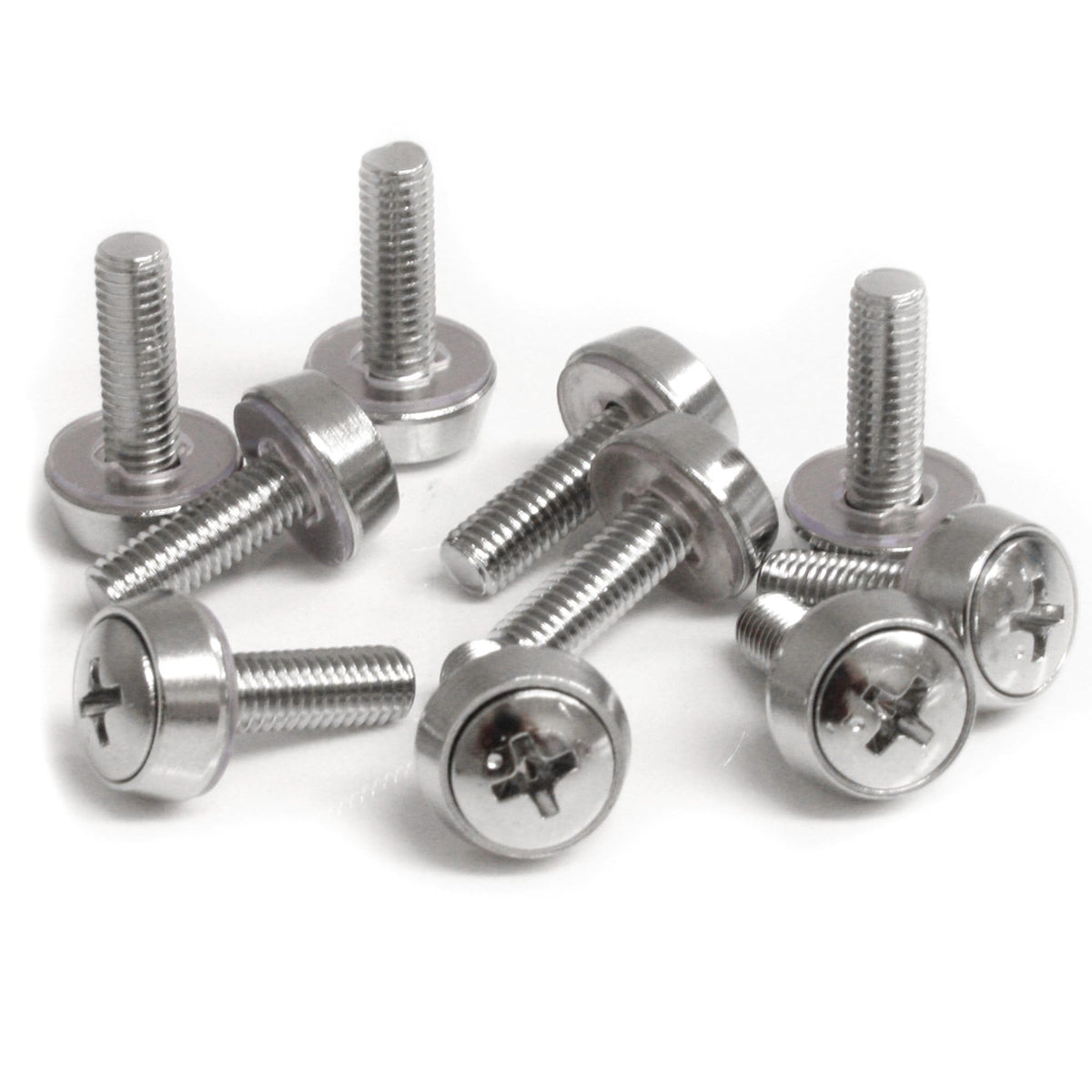 StarTech 100-Pack M5 12mm Mounting Screws, Nickel-Plated, 19in & 10in, TAA