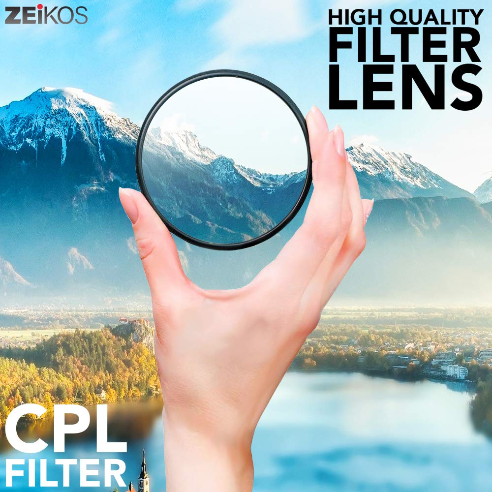 67MM Zeikos Photo Professional Photography Filter Kit (UV, CPL Polarizer, FLD) for Camera Lens with 67MM Filter Thread + Filter Pouch with Miracle