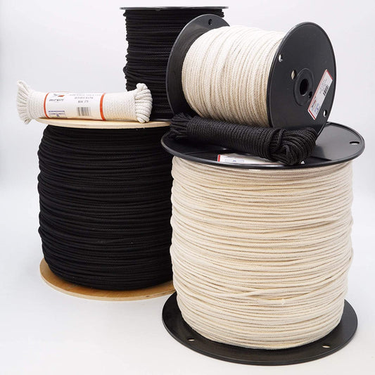 White Unglazed Trickline 600 ft. x 1/8” Natural Cotton Cover w/Polyester Core for Strength, Theatrical Cable & Wire Tie Stage HVY Duty Rigging